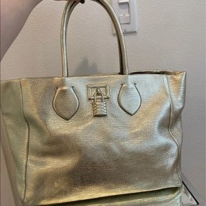 Metallic Roberto Cavalli tote.